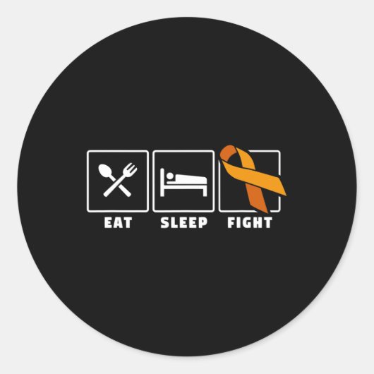 Sticker Rond Mangez le sommeil lutter contre la leucémie hémato (Devant)