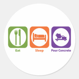 Sticker Rond Mangez le sommeil pour le béton