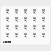 Sticker Rond Mangez le sommeil Ski Répéter (Feuille)