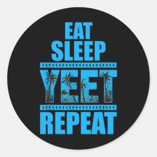 Sticker Rond Mangez le sommeil Yeet Répéter Vintage