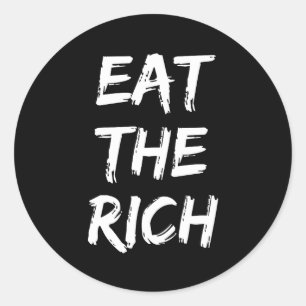 Sticker Rond Mangez les riches - Socialiste