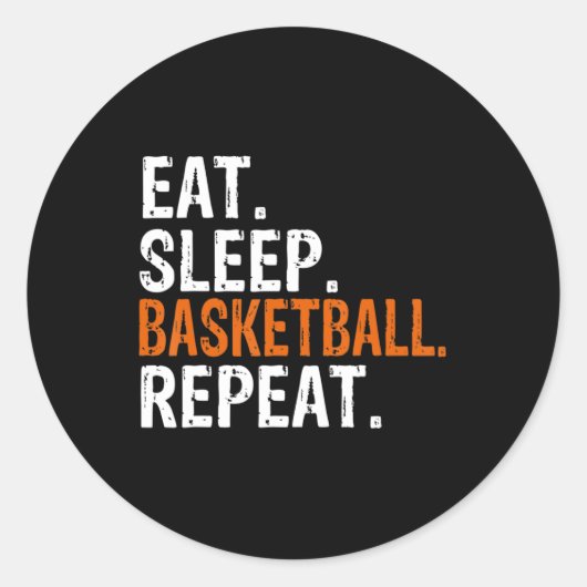 Sticker Rond Mangez Sleep Basketball Répéter Cadeau (Devant)