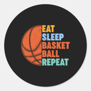 Sticker Rond Mangez Sleep Basketball Répéter pour hommes Ados g