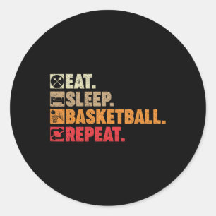 Sticker Rond Mangez Sleep Basketball Répétez Boy Girl Basketbal