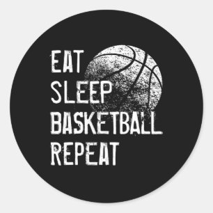 Sticker Rond Mangez Sleep Basketball Répétition pour Hommes Fem