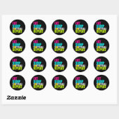 Sticker Rond Mangez Sleep Fastpitball Softball Répéter Funny (Feuille)