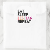 Sticker Rond Mangez Sleep Lesbian Repeat (Sac)