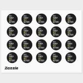 Sticker Rond Mangez Sleep Ski Repeat - Fun Skiing Cadeau (Feuille)