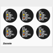 Sticker Rond Mangez Sleep Soft Football Basketball Répéter Funn (Feuille)