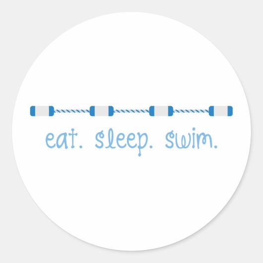 Sticker Rond Mangez Sleep Swim (Devant)