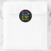 Sticker Rond Mangez Sleep Warrier Chat Répéter Chat (Sac)