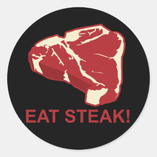 Sticker Rond Mangez STeak