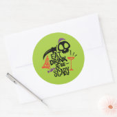 Sticker Rond Mangez un verre et soyez effrayant Halloween (Enveloppe)