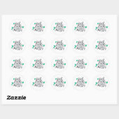 Sticker Rond Mangez un verre et soyez joyeux Design (Feuille)