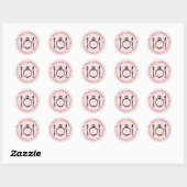 Sticker Rond Mangez un verre et soyez marié Mariage rose (Feuille)
