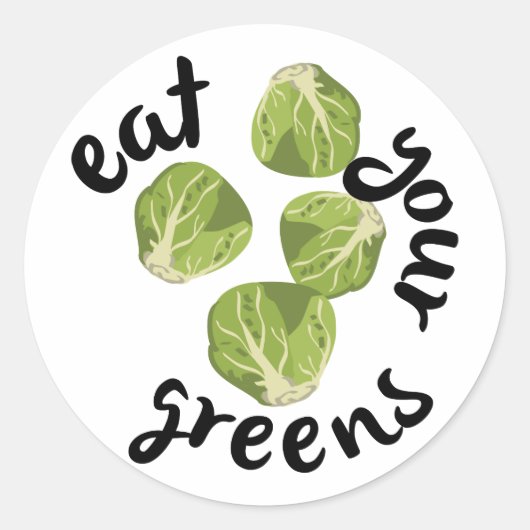 Sticker Rond Mangez vos verts (Devant)