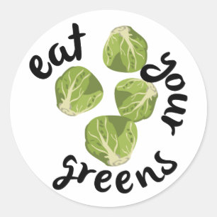 Sticker Rond Mangez vos verts