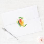 Sticker Rond Mango aquarelle sur Arrière - plan blanc (Enveloppe)