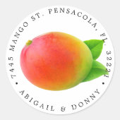 Sticker Rond Mango d'été | Sceau d'enveloppe d'adresse (Devant)