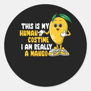 Sticker Rond Mango Fruit Halloween Mango Costume humain Je suis