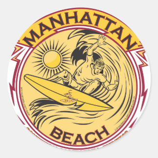 STICKER ROND MANHATTAN BEACH CALIFORNIE