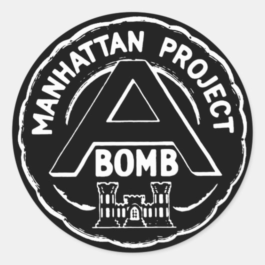 Sticker Rond Manhattan Project Los Alamos, Nuclear WW2 (Devant)