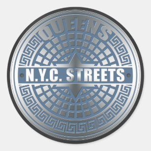 Sticker Rond Manhole Couvre Queens