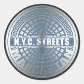 Sticker Rond Manhole Covers Manhattan (Devant)