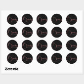 Sticker Rond Manicuriste moderne glam rose néon technicien de b (Feuille)