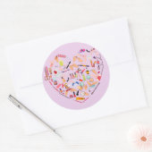 Sticker Rond Manicuriste Nail Technicien Outil Coeur (Enveloppe)
