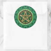 Sticker Rond Manifest Your Magic Golden Pentacle Nature Green (Sac)