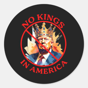 Sticker Rond Manifestation anti-Trump Pas de rois en Amérique