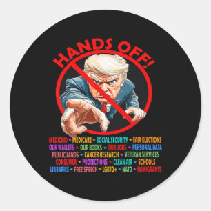 Sticker Rond Manifestation Mains Hors Les Mains Résistez À L'An