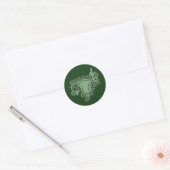 Sticker Rond Manifestation pro-choix vert Uterus à doigt moyen (Enveloppe)