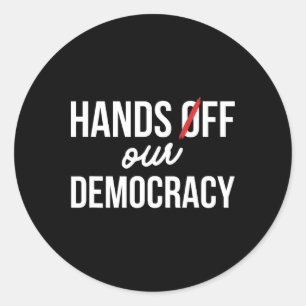 Sticker Rond Manifestez pour notre démocratie le 5 avril Anti T