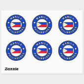 Sticker Rond Manille Philippines (Feuille)