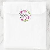 Sticker Rond Manipulation avec soin (Sac)