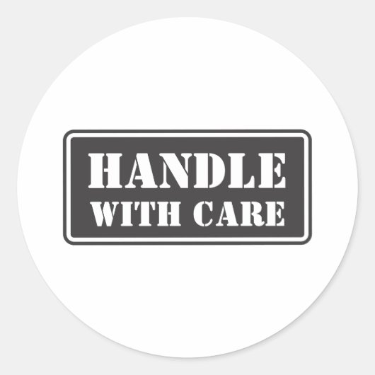 Sticker Rond Manipulation avec soin (Devant)