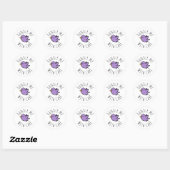 Sticker Rond Manipulez-moi avec soin Dessin d'oiseau violet mig (Feuille)