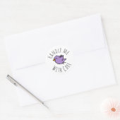 Sticker Rond Manipulez-moi avec soin Dessin d'oiseau violet mig (Enveloppe)