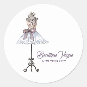 Sticker Rond Mannequin Avec Tutu Business Marketing