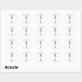 Sticker Rond Mannequin tendance avec Tutu Retourner Adresse Sce (Feuille)