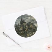 Sticker Rond Manoir victorien par BurnsInHell (Enveloppe)