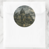 Sticker Rond Manoir victorien par BurnsInHell (Sac)