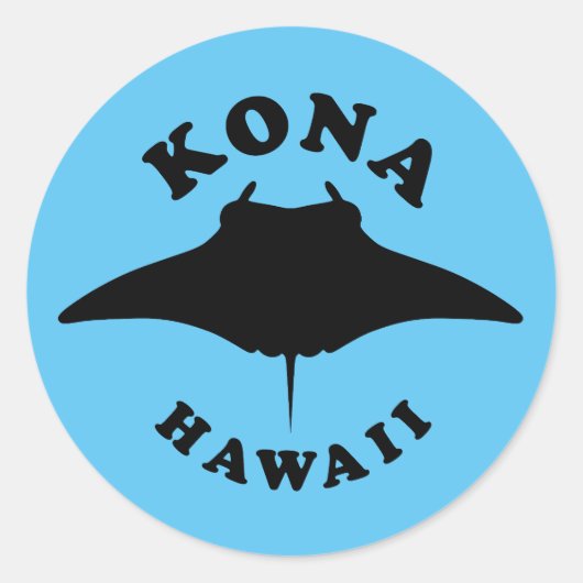 Sticker Rond Manta Ray Plongée à Kona, Hawaii (Devant)