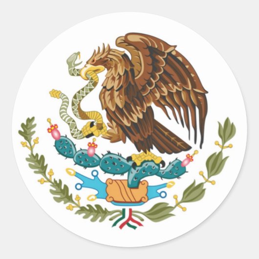 Sticker Rond Manteau d'armes mexicain (Devant)