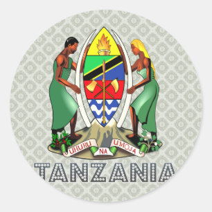 Sticker Rond Manteau de la Tanzanie des bras