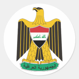 Sticker Rond Manteau de l'Irak d'autocollant de bras