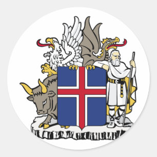 Sticker Rond Manteau de l'Islande des bras