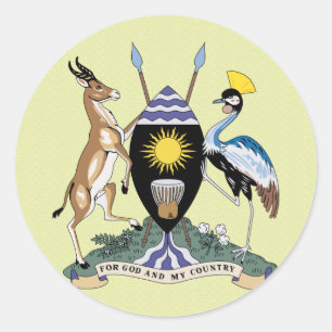 Sticker Rond Manteau de l'Ouganda de détail de bras